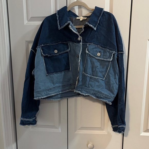 Eloquii Jackets & Blazers - Eloquii Two-Tone Blue Jean Jacket